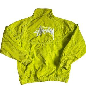 Nike x Stussy Lightweight Wind Runner 1/2 Jacket (Cactus Neon Yellow) - Small
